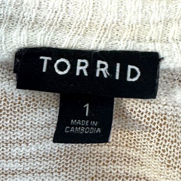 Torrid Cream Cardigan Sweater Lightweight Open-Front Sz 1X - Picture 9 of 10